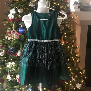 Girls Emerald Green Holiday Dress Size 7